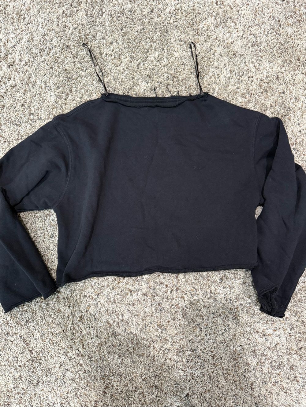 H&M Black Cropped Off-Shoulder Top with Spaghetti Straps
